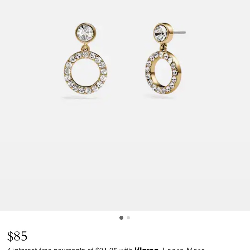 Coach Halo Pave Drop Stud Earrings in gold